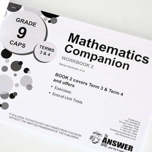 Gr 9 Maths Companion Workbook 2 Terms 3 4 The Answer Series